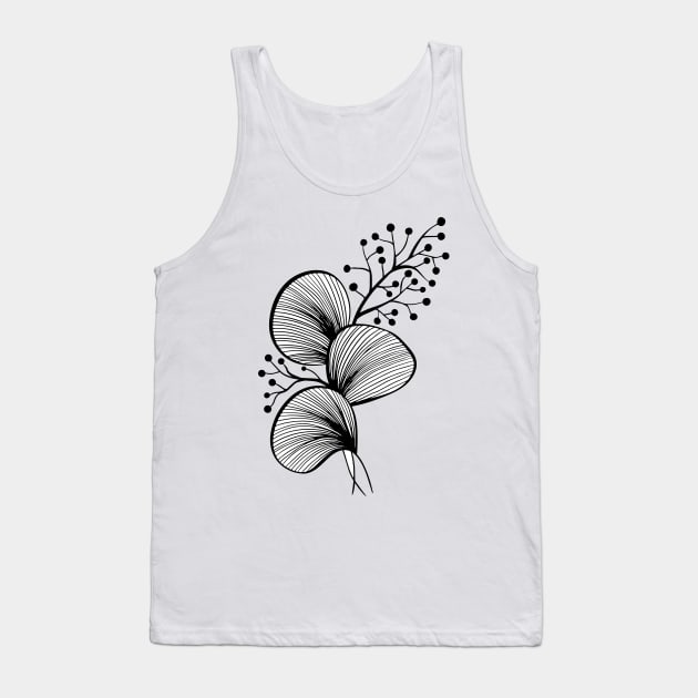 Floral Line Art Tank Top by Koova Kollective